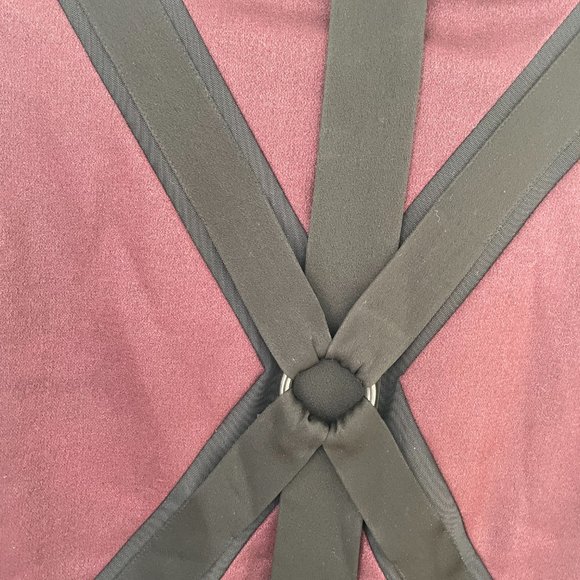 Jean Paul Gaultier JPG Sleeveless Mini Dress Maroon Wool Harness Front Sz 6 - Picture 5 of 11